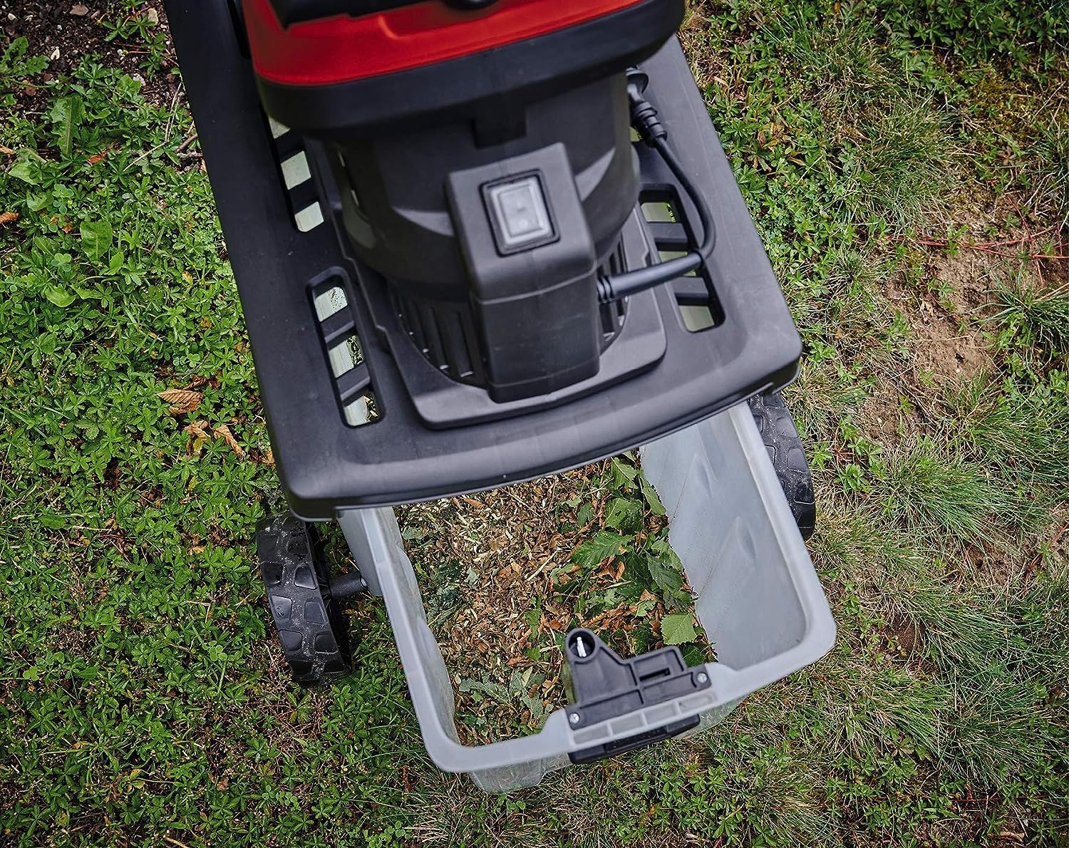 Einhell Elektro-Messerhäcksler GC-KS 2540 CB (2.500 W, max. 40 mm Aststärke, 2 Wendemesser aus Stahl, 55 L Fangbox, Transportgriff, Stopfer)
