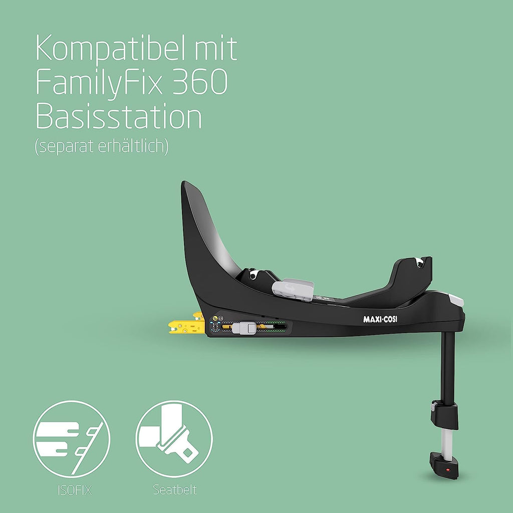Maxi-Cosi Pearl 360 i-Size baby autositz, autositz 360 grad drehbar, 3 Monate - 4 Jahre (61-105 cm), Drehung mit nur einer Hand, ClimaFlow, Easy-In-Gurt, G-CELL, Authentic Black
