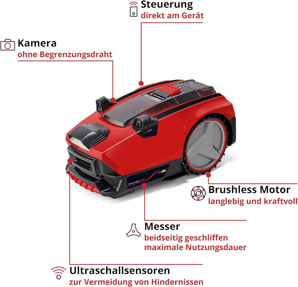 Einhell Akku-Rasenmher GE-CM 43 Li M Kit Power X-Change (36V, 43 cm Schnittbreite, bis 600 m, Brushless, Mulch-Kit, 63L Fangkorb, 25-75 mm Schnitthhe, inkl. 2x 4,0Ah + 2x Ladegert)