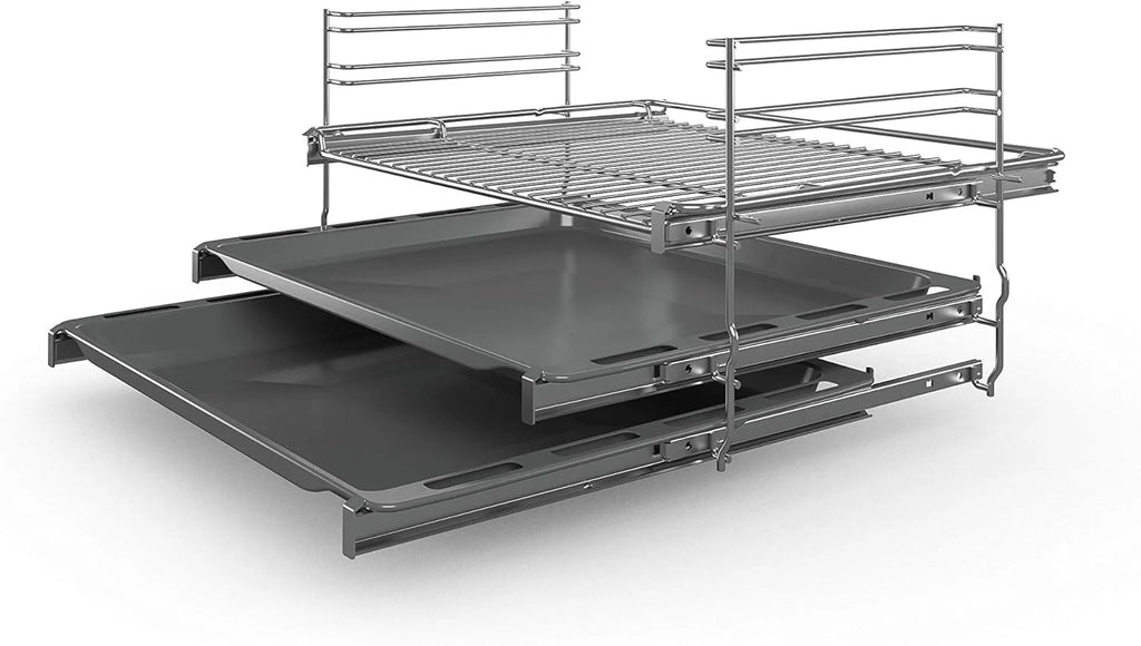 Bosch HKR39C250 Serie 4 Cucina Elettrica Indipendente, 60 cm di larghezza, Pulizia EcoClean Direct, Cottura a Ventilazione 3D su 3 livelli, Controllo con Display LED, Zona di cottura espandibile per pentole grandi