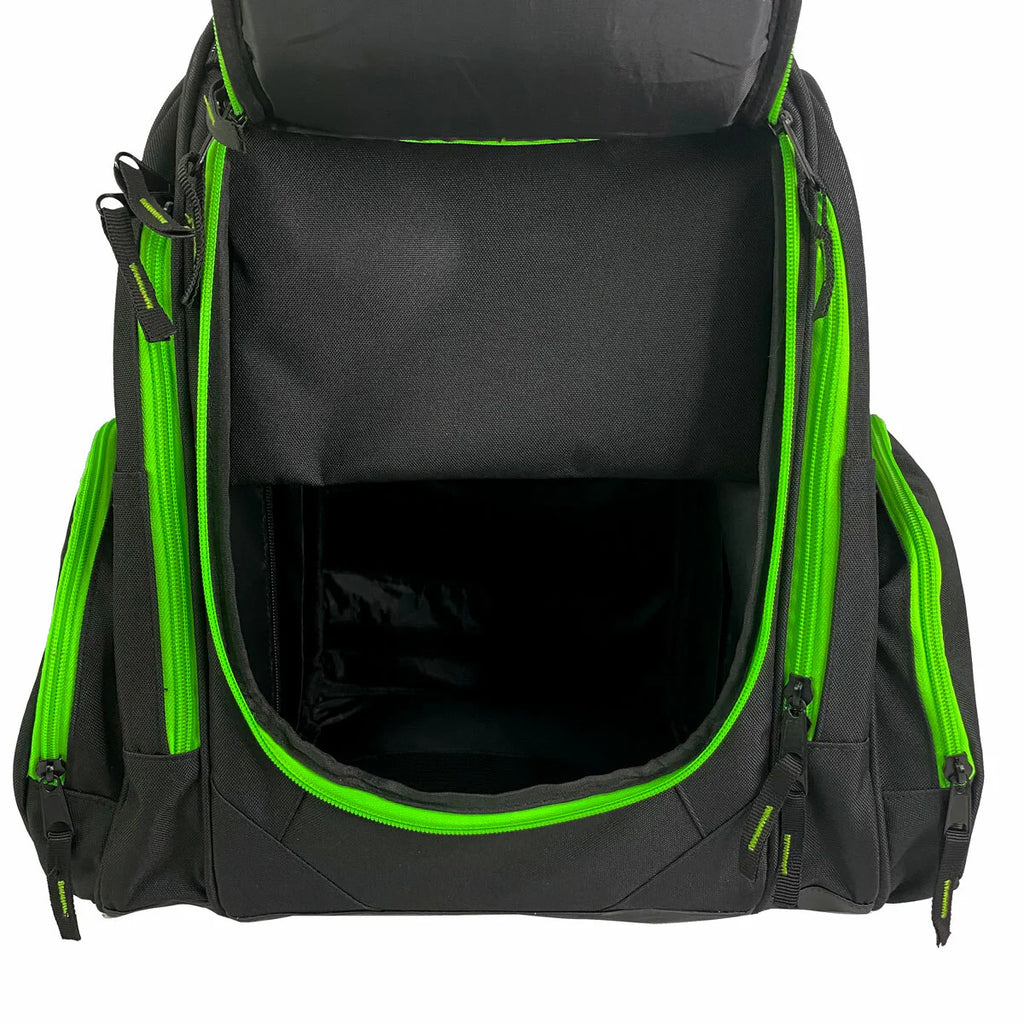 Viking Discs Rucksack Pro, zaino da disc golf, nero/lime