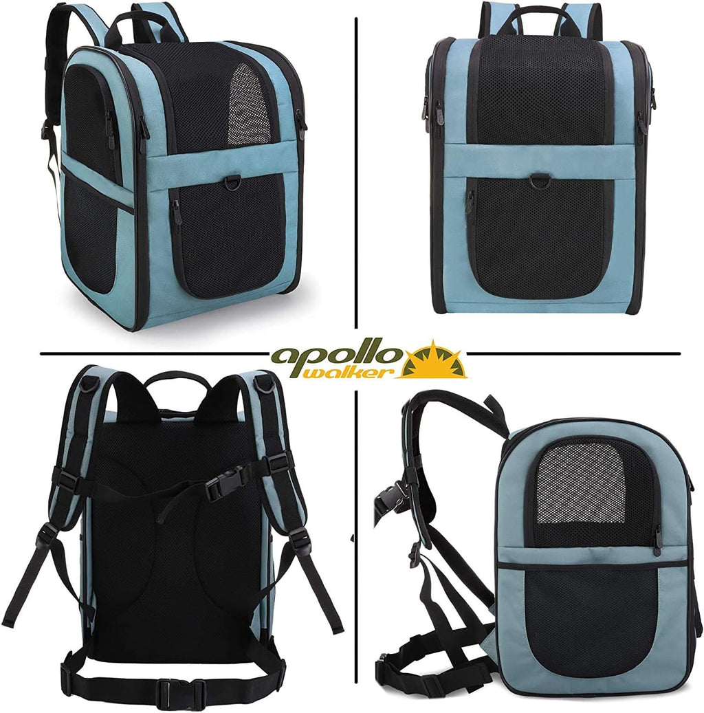 Apollo Walker - Zaino trasportino per animali domestici, cani e gatti da 2 a 12 kg, morbido e pieghevole, colore blu.