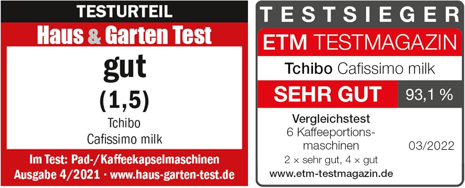 Tchibo Cafissimo „milk“ Kaffeemaschine Kapselmaschine inkl. 30 Kapseln für Caffè Crema, Espresso, Kaffee und Milchspezialitäten, Schwarz