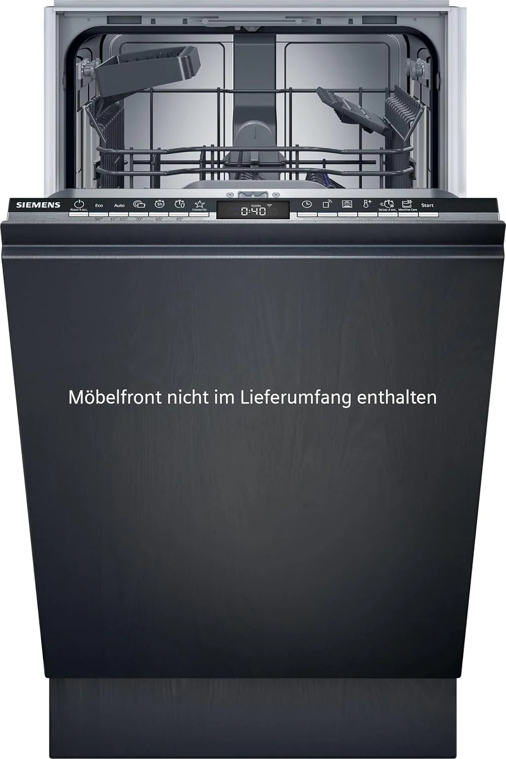 Siemens SR65YX08ME, iQ500 Lavastoviglie smart a scomparsa totale, larghezza 45 cm, cassetto portaposate, Zeolith, extra silenziosa, aquaStop, apertura automatica della porta a fine programma, varioSpeed, illuminazione interna