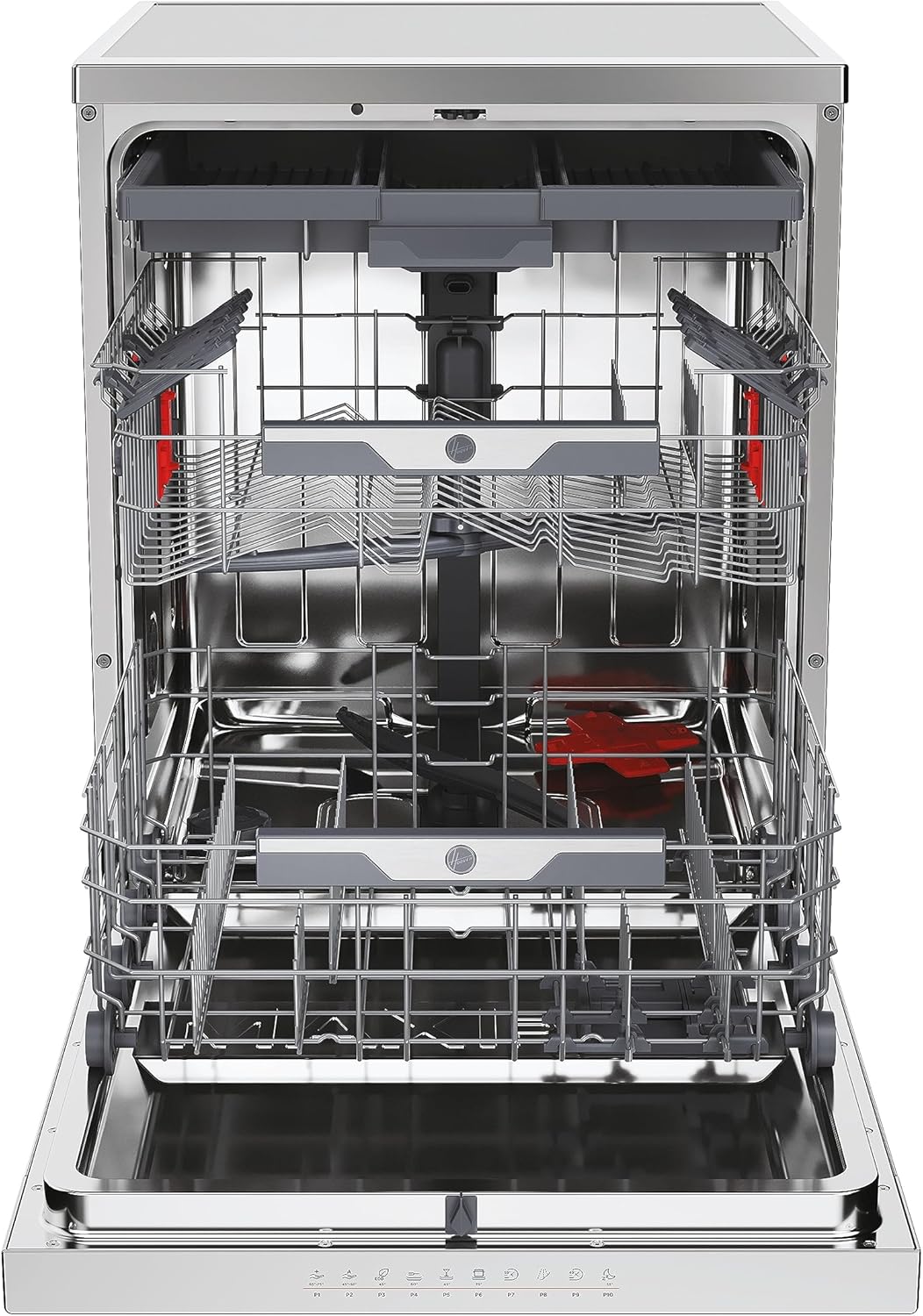 Lavastoviglie Hoover HF 4C6F0PW; 14 coperti; Libera installazione, 60 cm di larghezza; Classe di efficienza energetica C; Controllo intelligente con tecnologia WiFi + Bluetooth