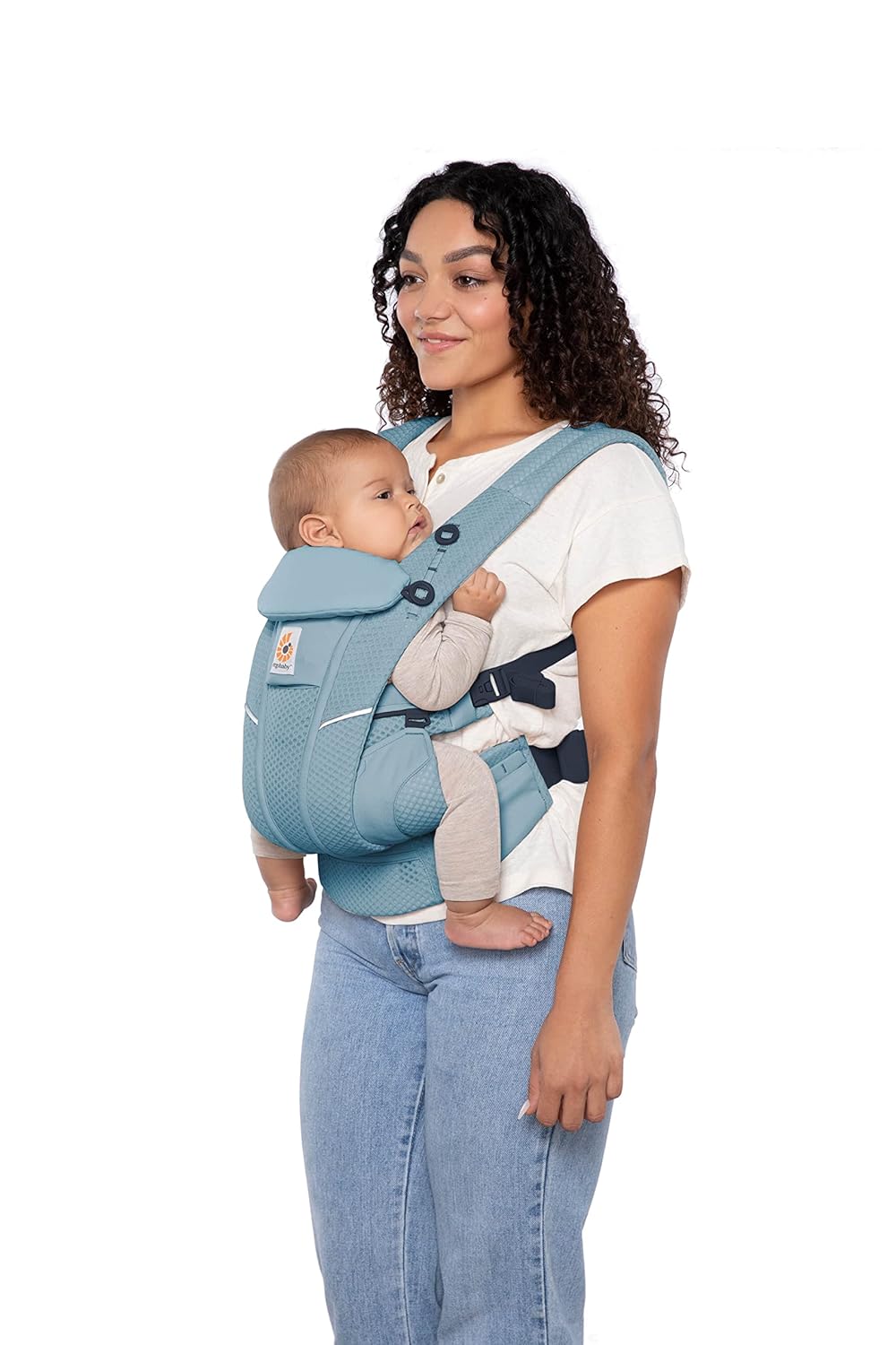Ergobaby Omni Breeze Marsupio per Neonati dalla Nascita fino a 20 kg, Morbido Mesh SoftFlex a 4 Posizioni, Ergonomico, Porta Bebè, Natural Beige