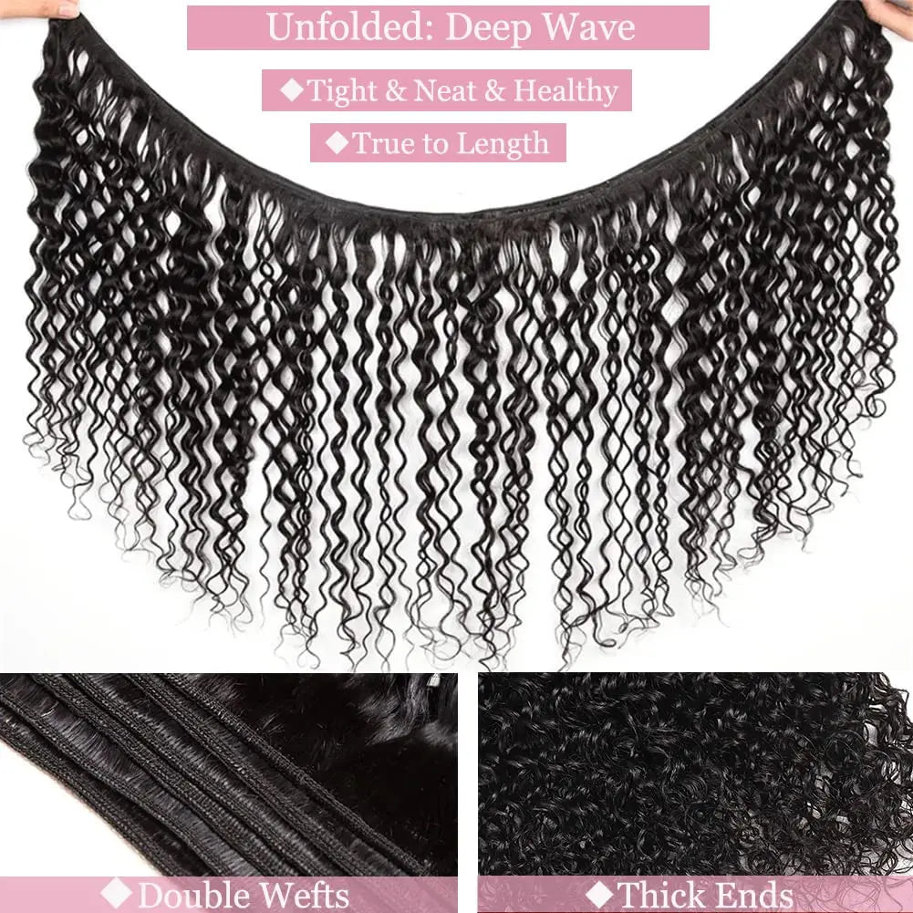 LavishBeauty Ricci Profondi Brasiliani Con Frontale 13x4
