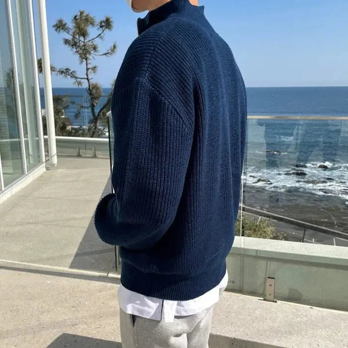 Pullover da uomo con mezza zip