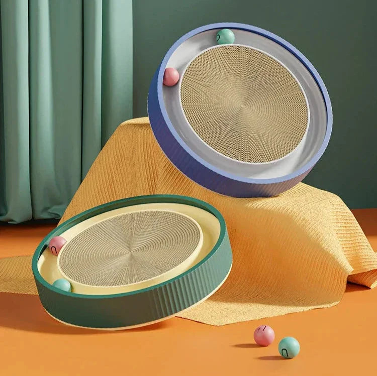 ScratchyPlay Tiragraffi – Tiragraffi moderno per gatti con palline da gioco e piattaforme