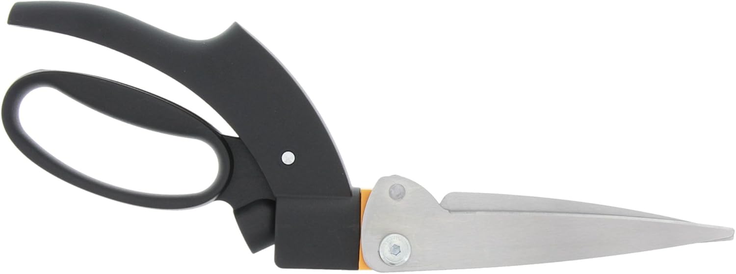 Fiskars Spindelmher, Rasenmher mit berührungslosem Schneidesystem, Schnittbreite: 43 cm, StaySharp Plus, Schwarz/Orange/Silber, 1015649