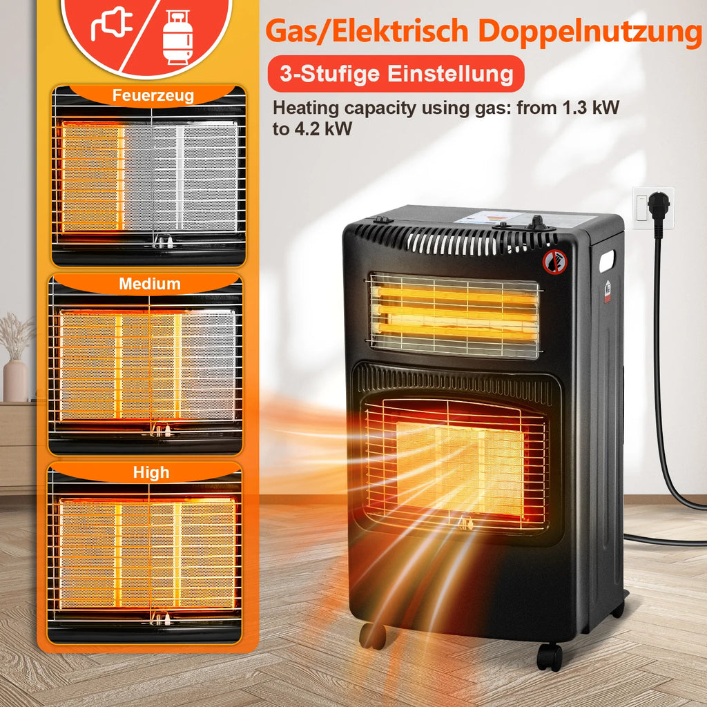 Sonnewelt Stufa a gas 4200W e riscaldatore elettrico a gas 1260W con regolatore di pressione