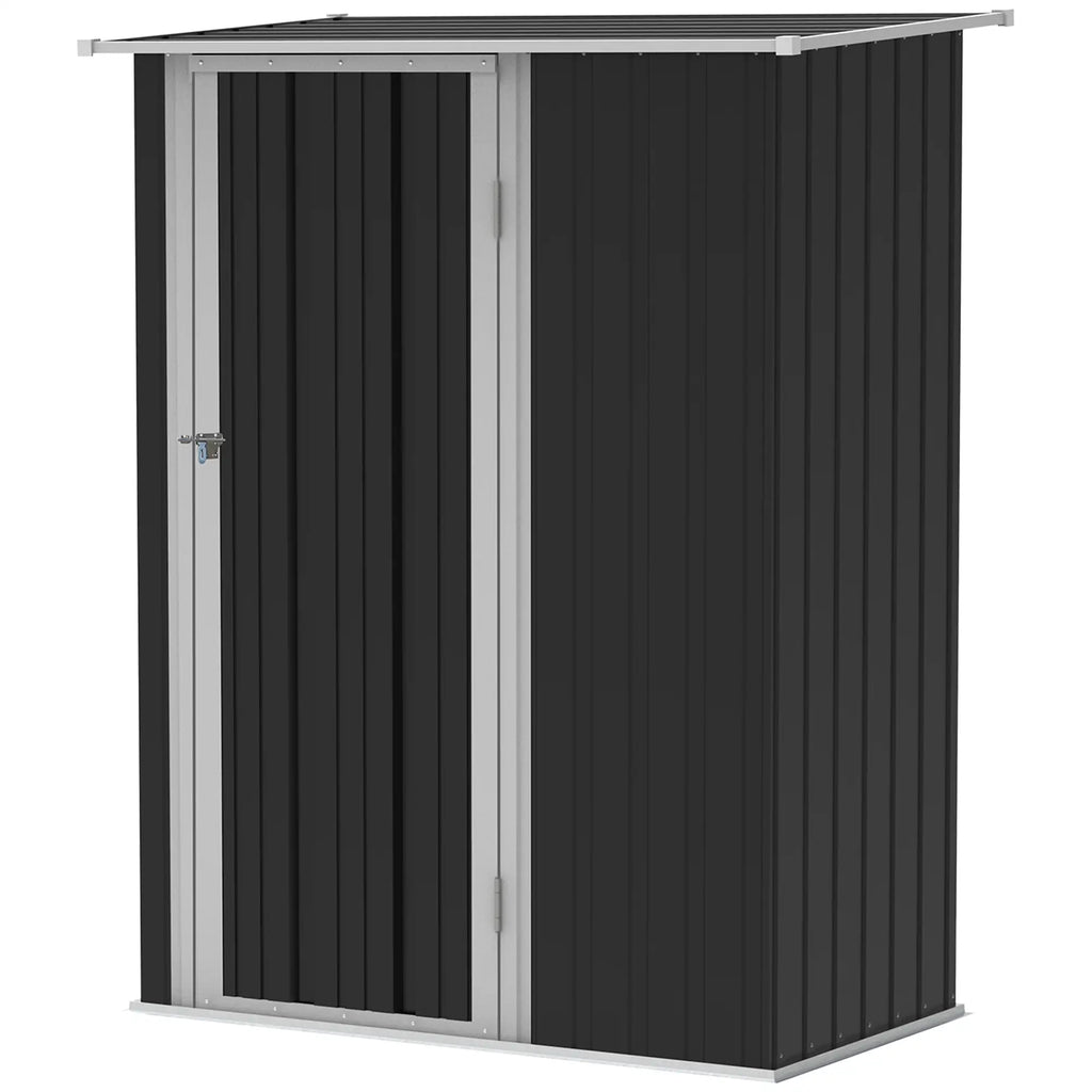 Outsunny Casetta per Attrezzi 142×84×189 cm Acciaio Grigio Scuro