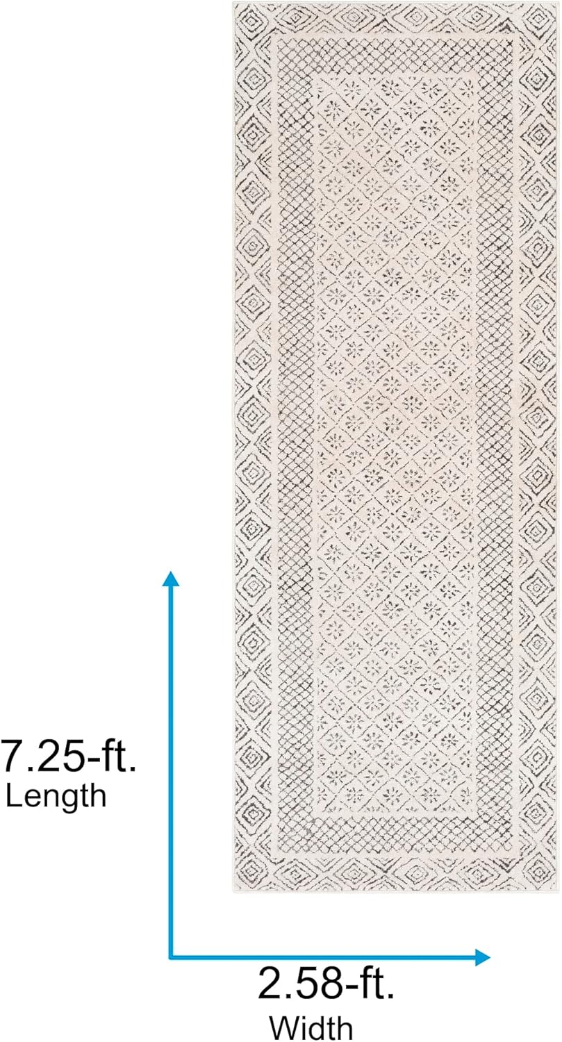 Surya Monaco Tappeto Soggiorno Boho, Grande Tappeto Camera da Letto 200x274 cm - Tappeto per Sala da Pranzo con Motivo Geometrico, Tappeto Soggiorno Moderno Scandinavo in Beige, Grigio Carbone