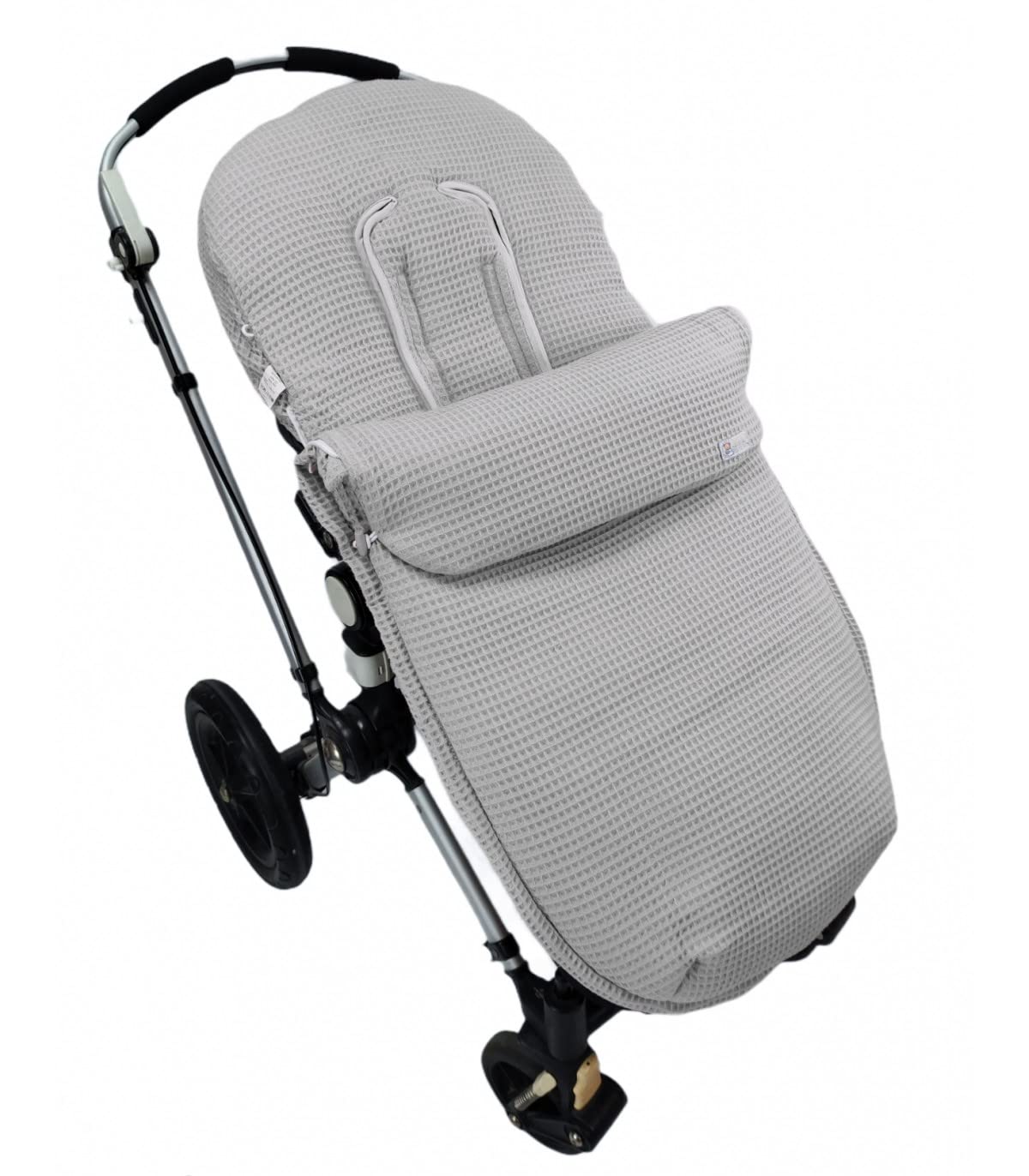 Universal Fußsack für Kinderwagen oder Buggy – Waffle – Handmade – Nenel (Grau)