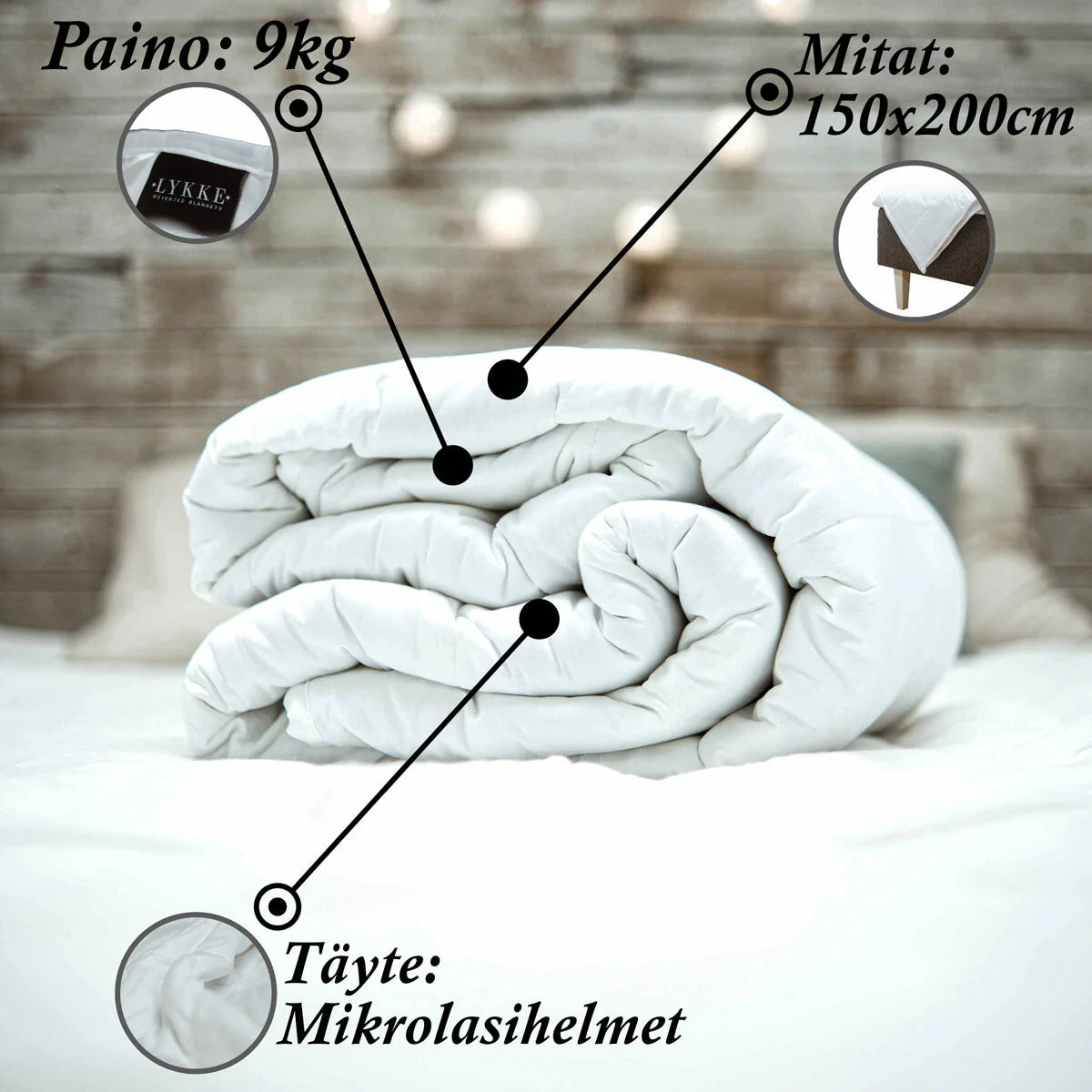 Lykke Coperta Ponderata, 150x200cm, 9kg, Cotone