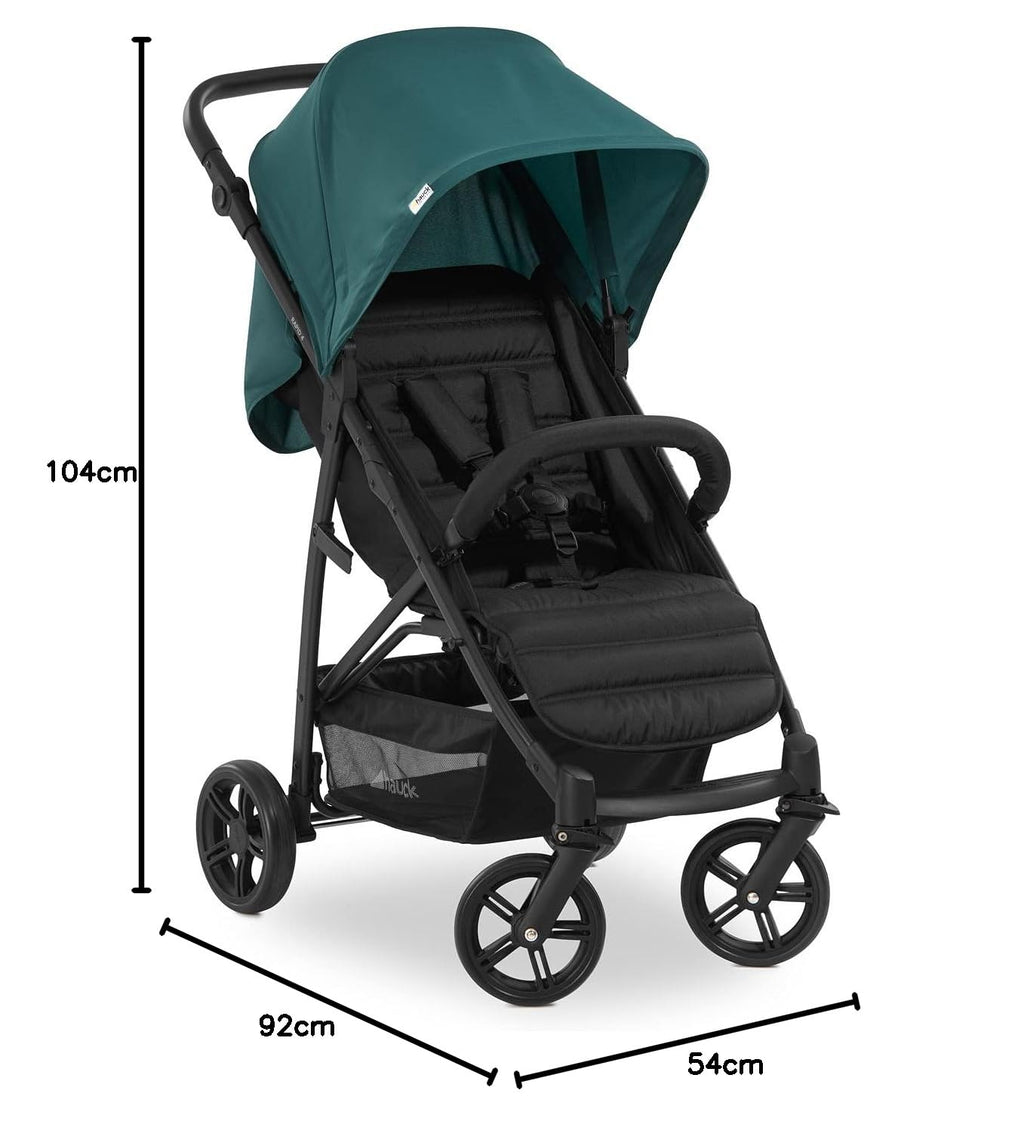 Hauck Buggy Rapid 4 per bambini dalla nascita fino a circa 3 anni, passeggino leggero pieghevole, con funzione reclinabile, regolabile in altezza, ampio cestino (nero)