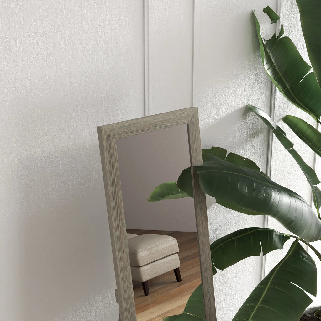 HOMCOM Specchio a figura intera, in legno, stile rustico, da parete