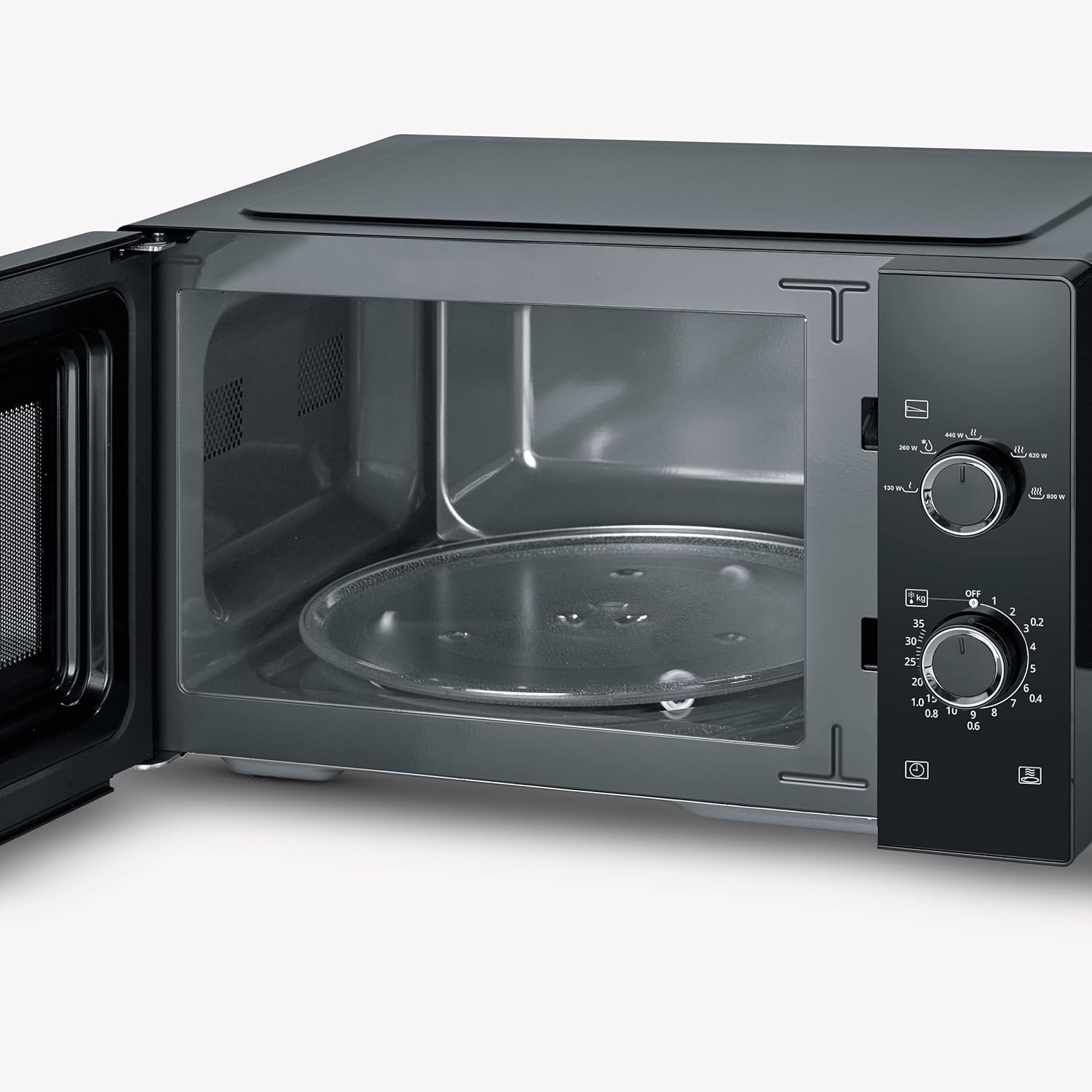SEVERIN 2-in-1 Mikrowelle mit Grill 800 W, Grillofen mit 25 L Kapazitt und 9 Leistungsstufen, Mikrowelle mit Grillrost und Drehteller, silber, MW 7785