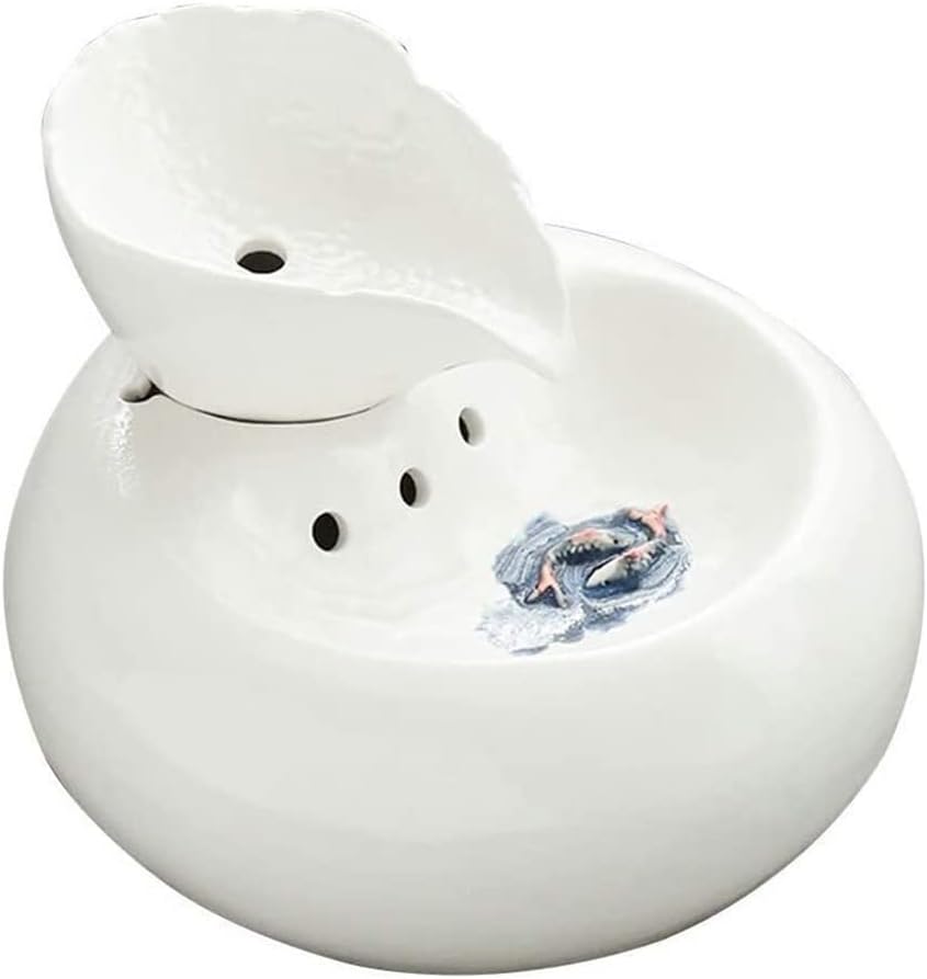 ALEjon Fontana d'Acqua Potabile in Ceramica Portatile per Gatti – Distributore Automatico di Acqua Circolante per Animali Domestici per Gatti e Cani – Fontana per Bere Sana e Igienica con Pompa Silenziosa