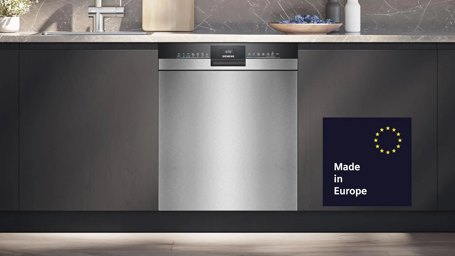 Siemens SN63EX06VE, iQ300 Smarter Lavastoviglie, Lavastoviglie a incasso totale, 60 cm, Cassetto posate, Extra silenziosa, varioSpeed, Apertura automatica porta, Triple rackMatic, infoLight, intensiveZone