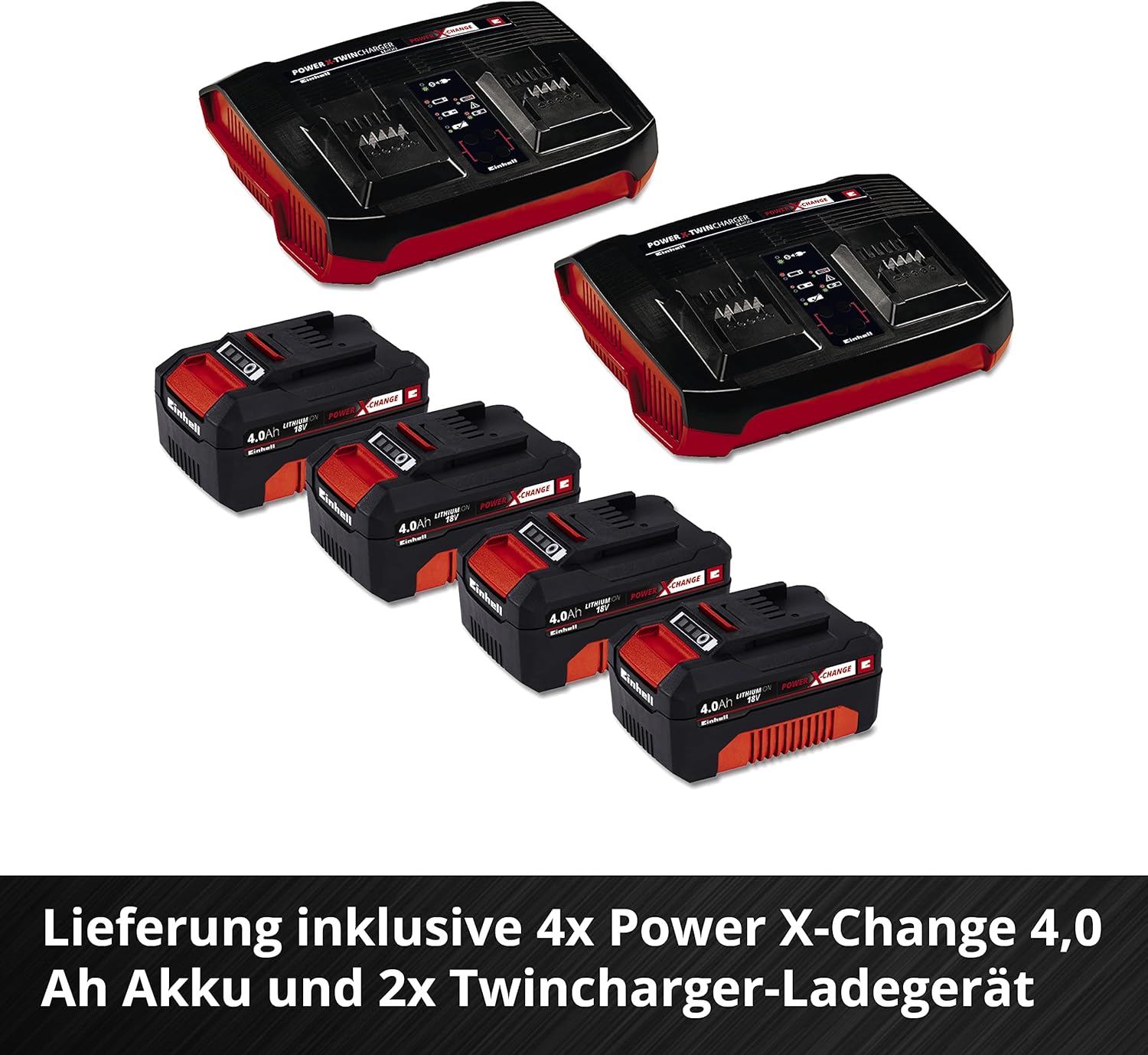 Tagliaerba a batteria Einhell GE-CM 36/47 S HW Li Kit Power X-Change (36 V, 47 cm larghezza di taglio, fino a 700 m², Brushless, trazione posteriore, cesto di raccolta da 75 L, incl. 4x 4,0 Ah + 2x caricabatterie doppio)