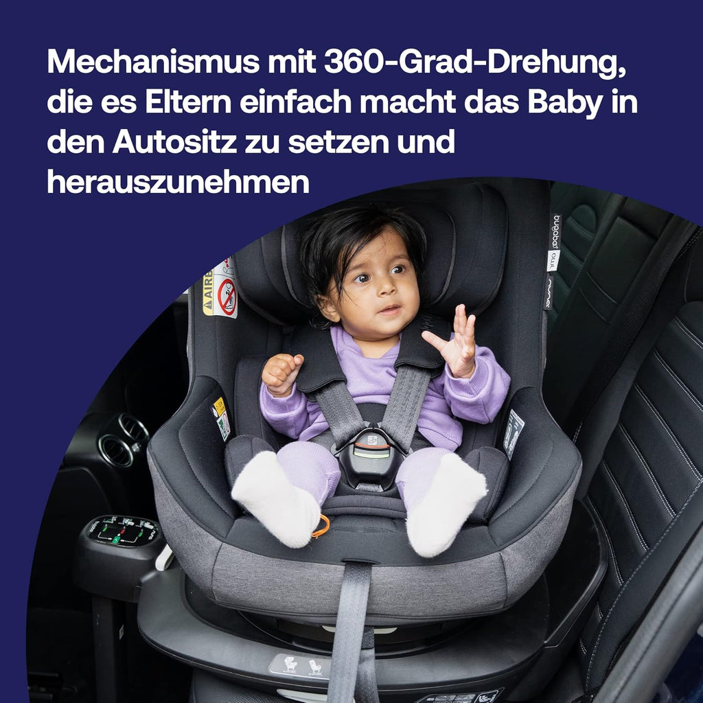 Base ISOFIX a 360 gradi Bugaboo by Nuna per seggiolini auto Owl e Turtle Air, dalla nascita fino a 4 anni o da 0 a 18 kg, orientabile in avanti o all'indietro, installazione sicura
