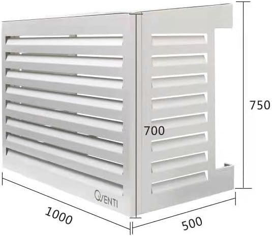 Copertura Qventi per condizionatore - Antracite/Grigio - Alluminio - Griglia di protezione - Rivestimento - Facile montaggio - Taglia S - Dimensioni esterne (LxPxH): 100 x 50 x 75 cm