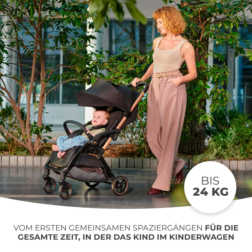 Kinderkraft APINO Buggy bis 22 kg, Liegebuggy, Kinderwagen, Leicht - 7,5kg, Automatisches zusammeklappen, Verstellbare Rückenlehne bis zur Liegeposition, ideal für Reisen, Beige