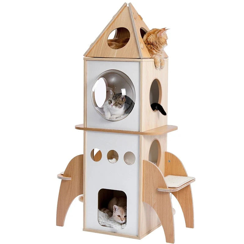 ROCKET Kratzbaum – Innovativer Katzenbaum mit Spielplattformen in Raketen-Design