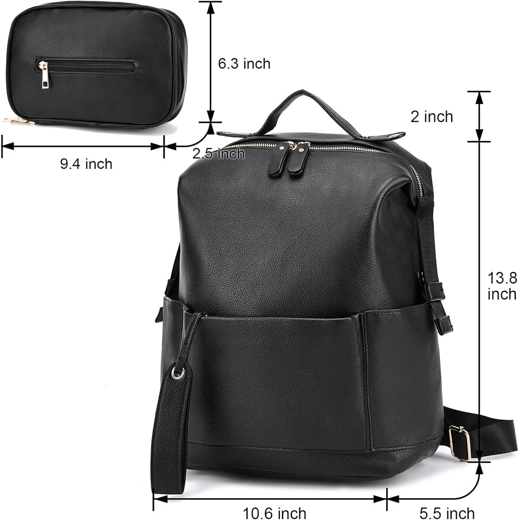 ARDIKAMA Diaper Bag Backpack Leather Backpack for Women Travel Dad Mother Outdoor Backpack (2 pieces)