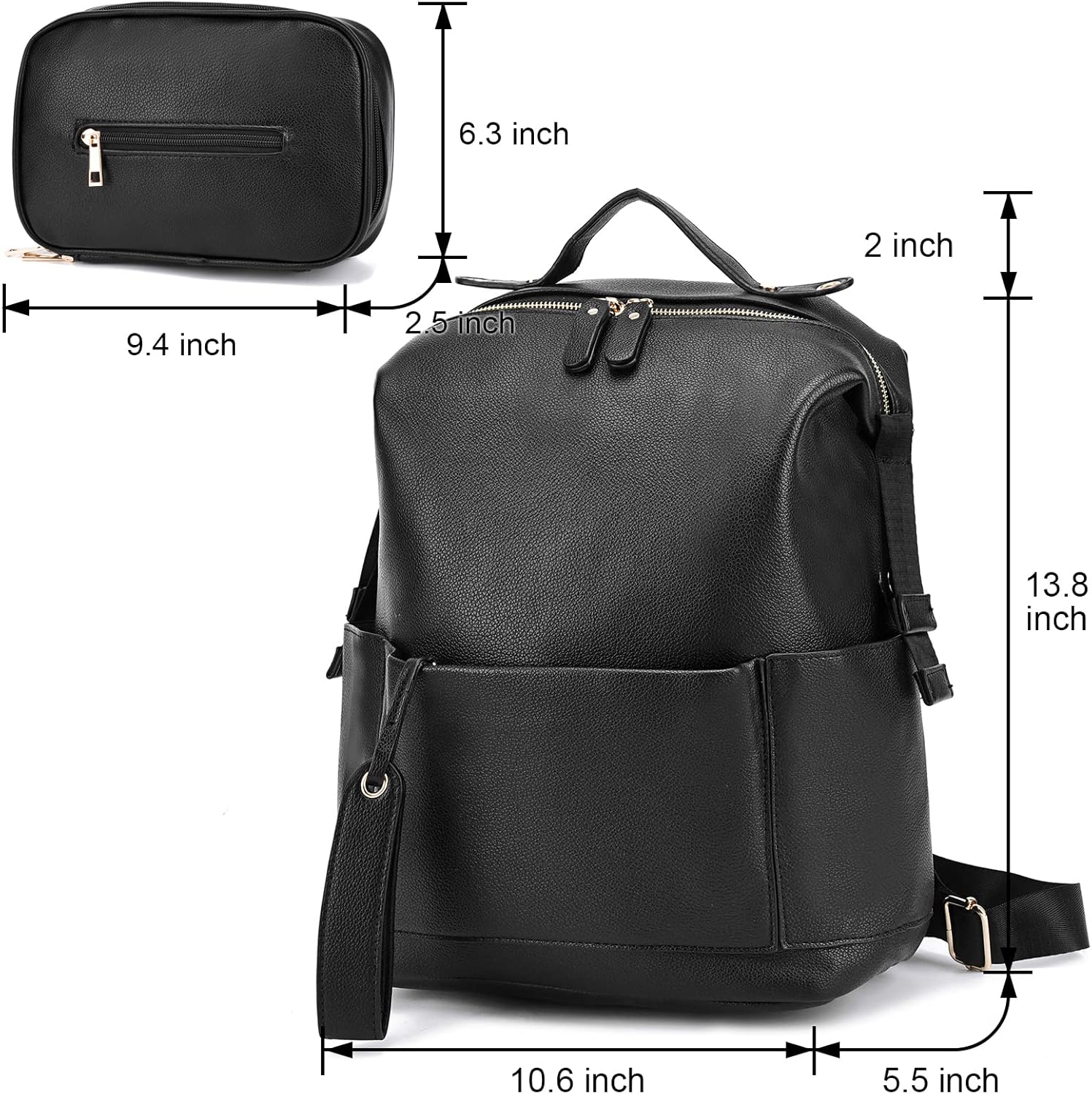 ARDIKAMA Diaper Bag Backpack Leather Backpack for Women Travel Dad Mother Outdoor Backpack (2 pieces)