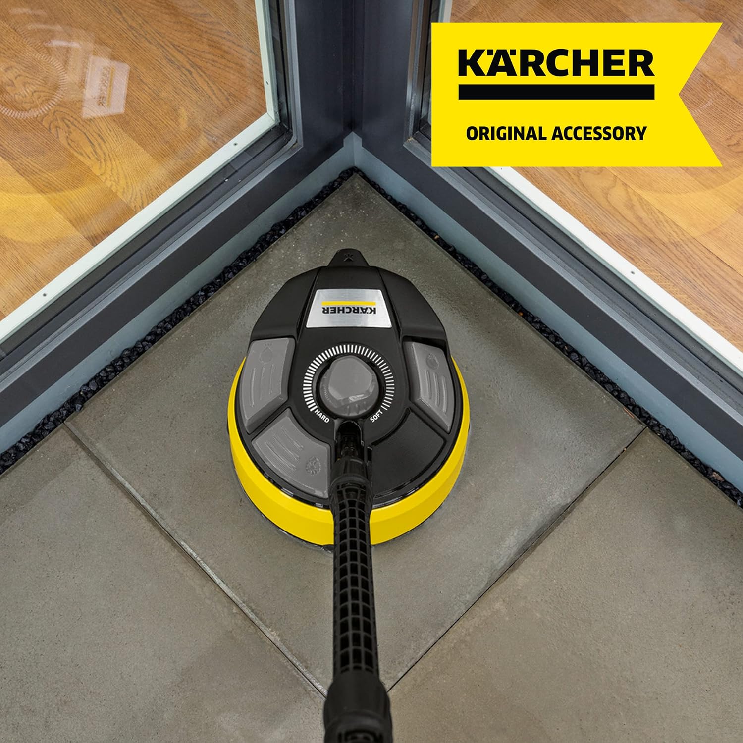 Kärcher Pulitore per superfici T-Racer T 7 Plus (protezione antispruzzo, per grandi superfici, due ugelli a getto piatto, impugnatura per lavorare in verticale, ugello Power, ugello di risciacquo)