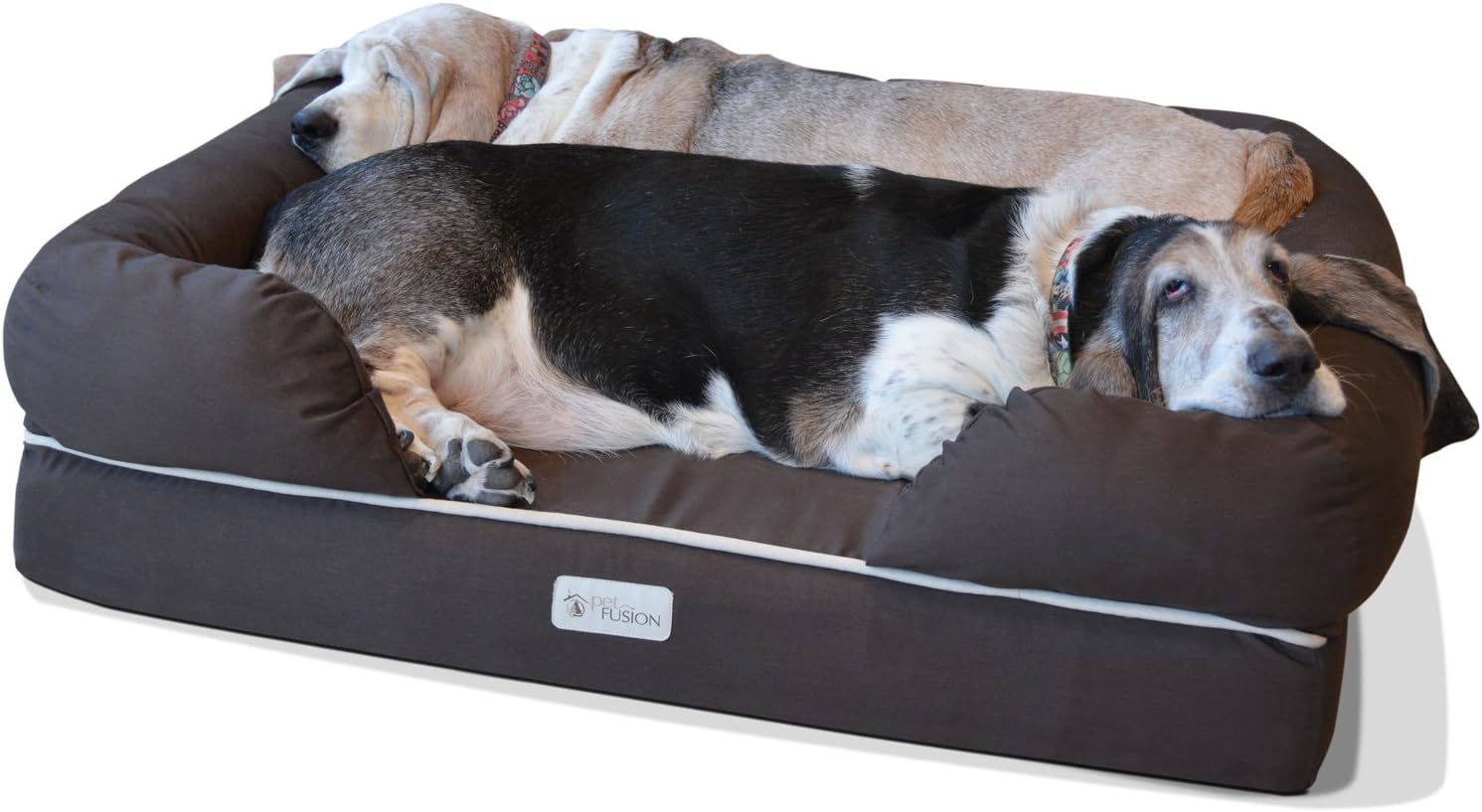 PetFusion Large per cani/gatti con memory foam solido di 10 cm, fodera impermeabile e cerniere YKK di alta qualità, miscela di cotone traspirante, rimovibile e facile da pulire, S