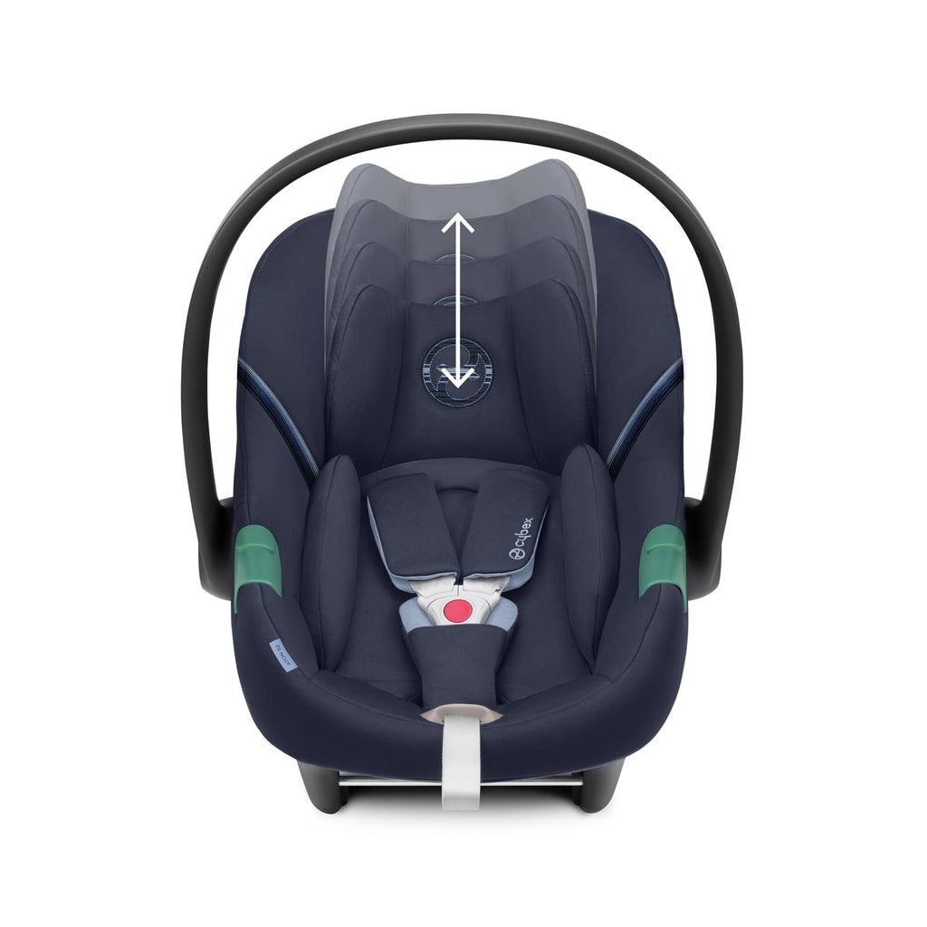 CYBEX Gold Babyschale Aton S2 i-Size, Ab Geburt bis ca. 24 Monate, Max. 13 kg, Inkl. Neugeboreneneinlage, SensorSafe kompatibel, Ocean Blue