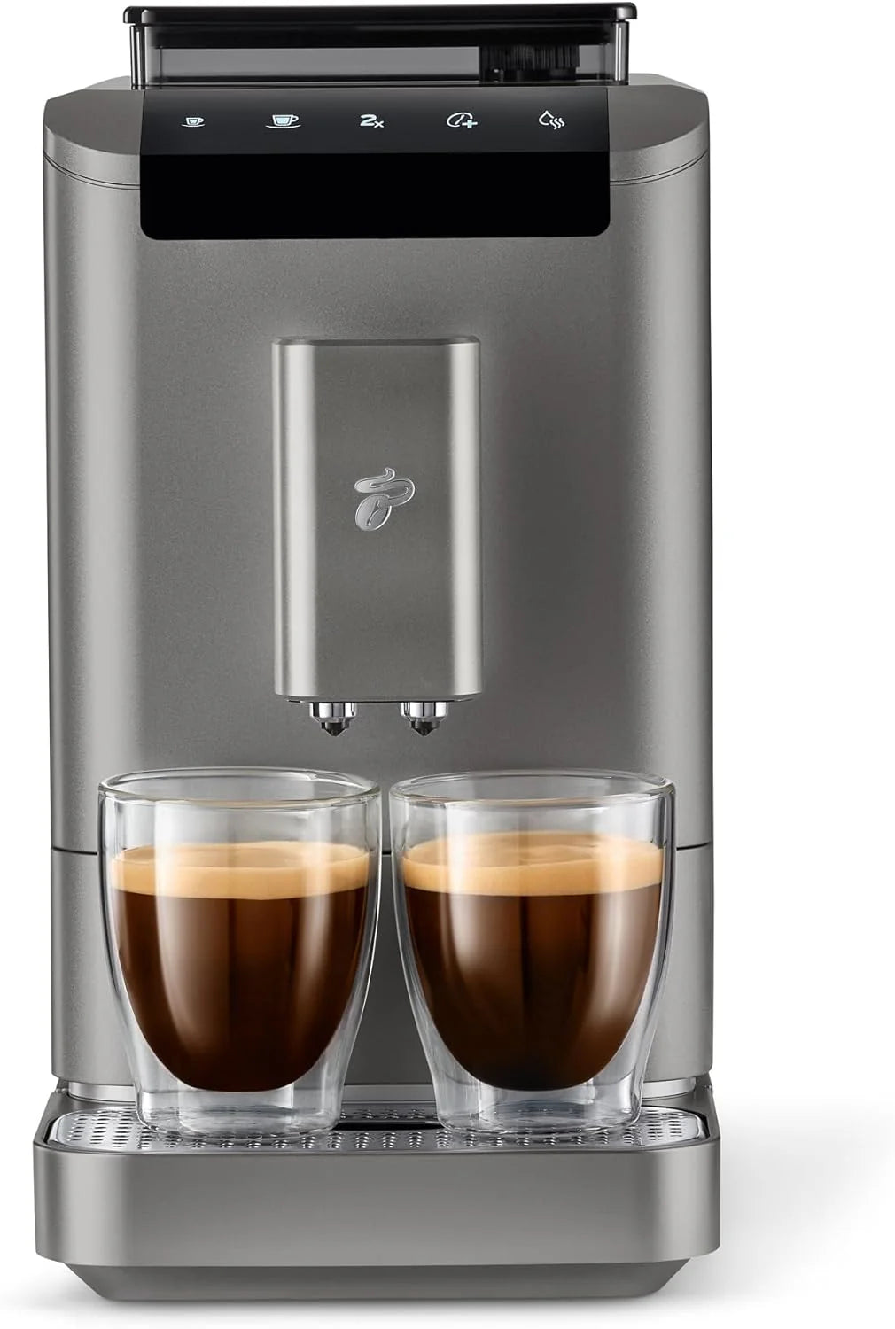Tchibo Macchina da Caffè Automatica Esperto2 Caffè con Funzione 2 Tazze per Caffè Crema ed Espresso, Nero Granito - INCLUSO set di prova caffè GRATUITO