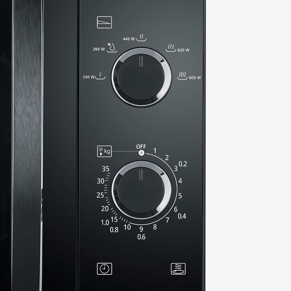 SEVERIN 2-in-1 Mikrowelle mit Grill 800 W, Grillofen mit 25 L Kapazitt und 9 Leistungsstufen, Mikrowelle mit Grillrost und Drehteller, silber, MW 7785