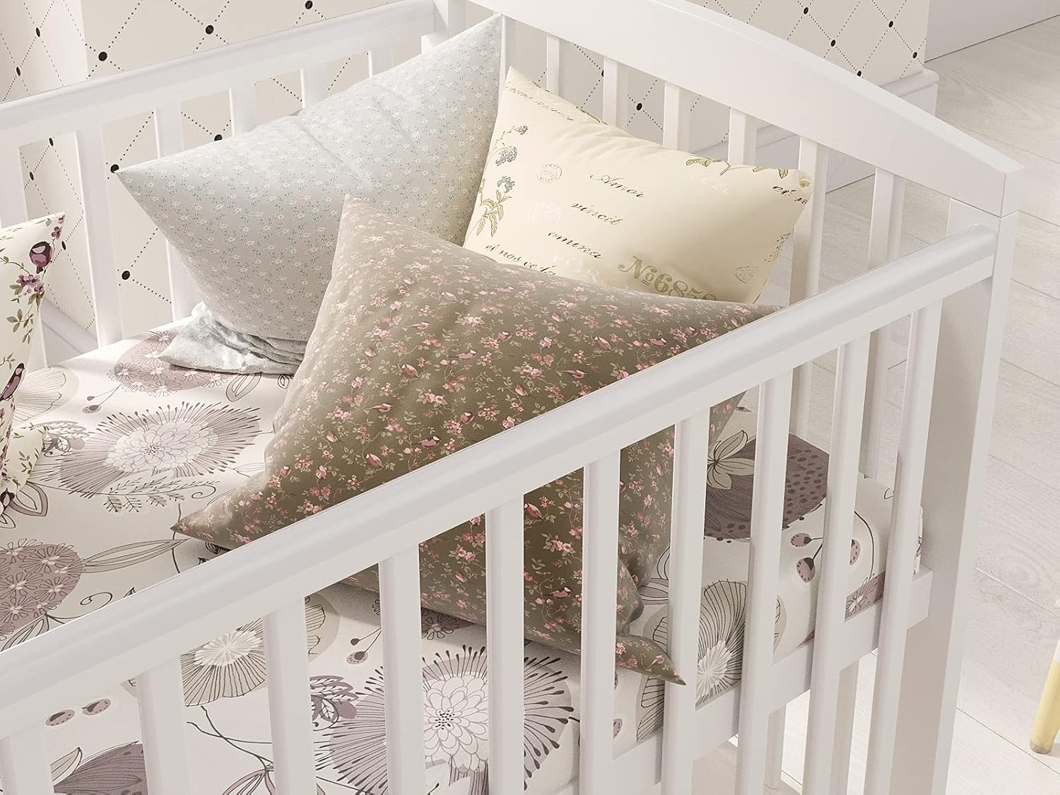 Love For Sleep Lettino per neonati co-sleeping 120x60cm con materasso in schiuma bianco Jacob lettino per bambini in legno - lettino per bambini, lettino trasformabile con sbarre