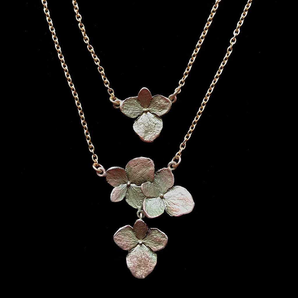 Collana ortensia - Collana doppia con ciondolo