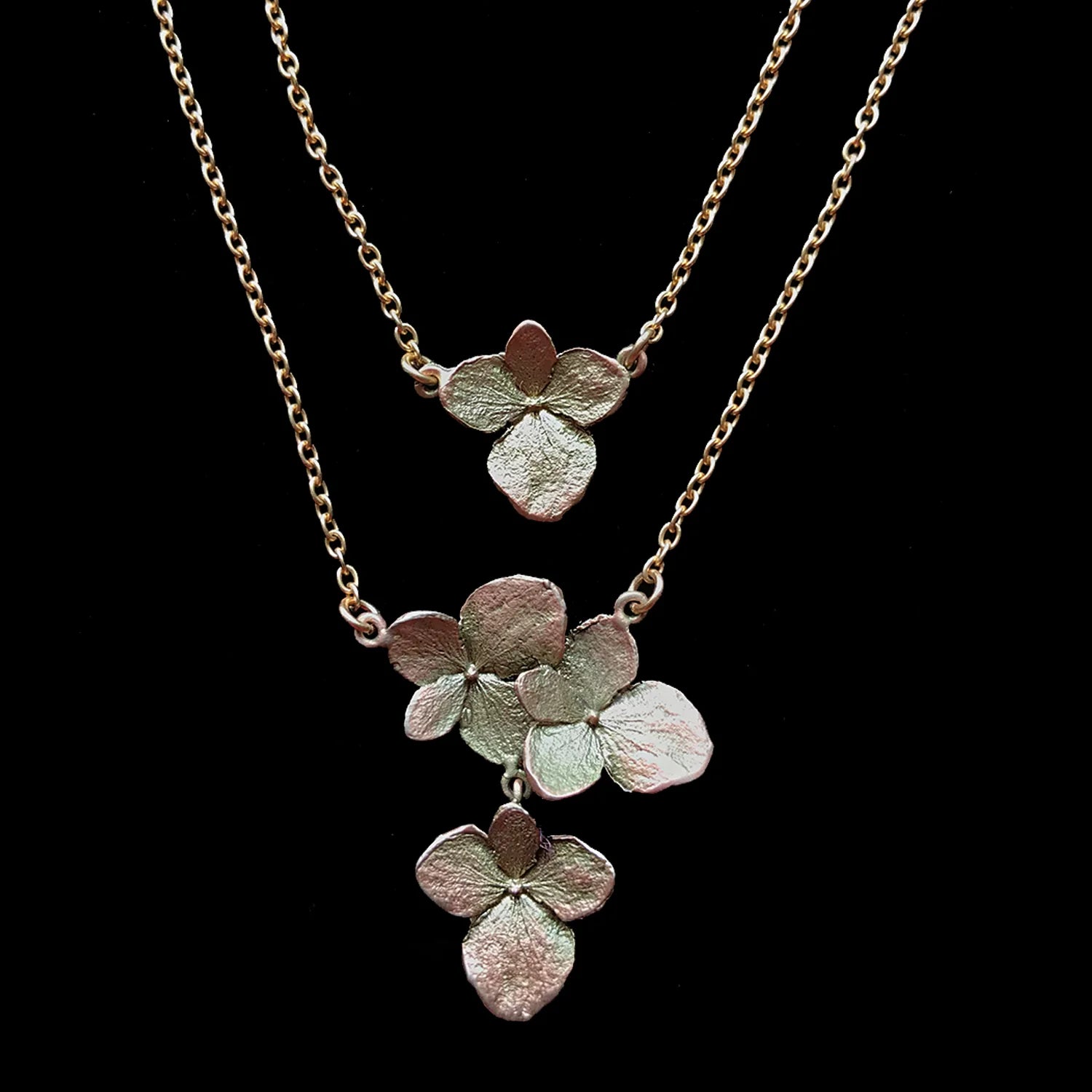 Collana ortensia - Collana doppia con ciondolo