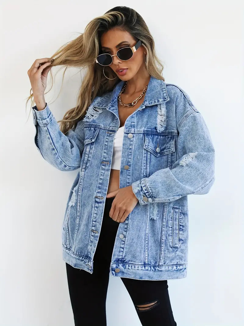 Trendige Jeansjacke in bergre für Frauen