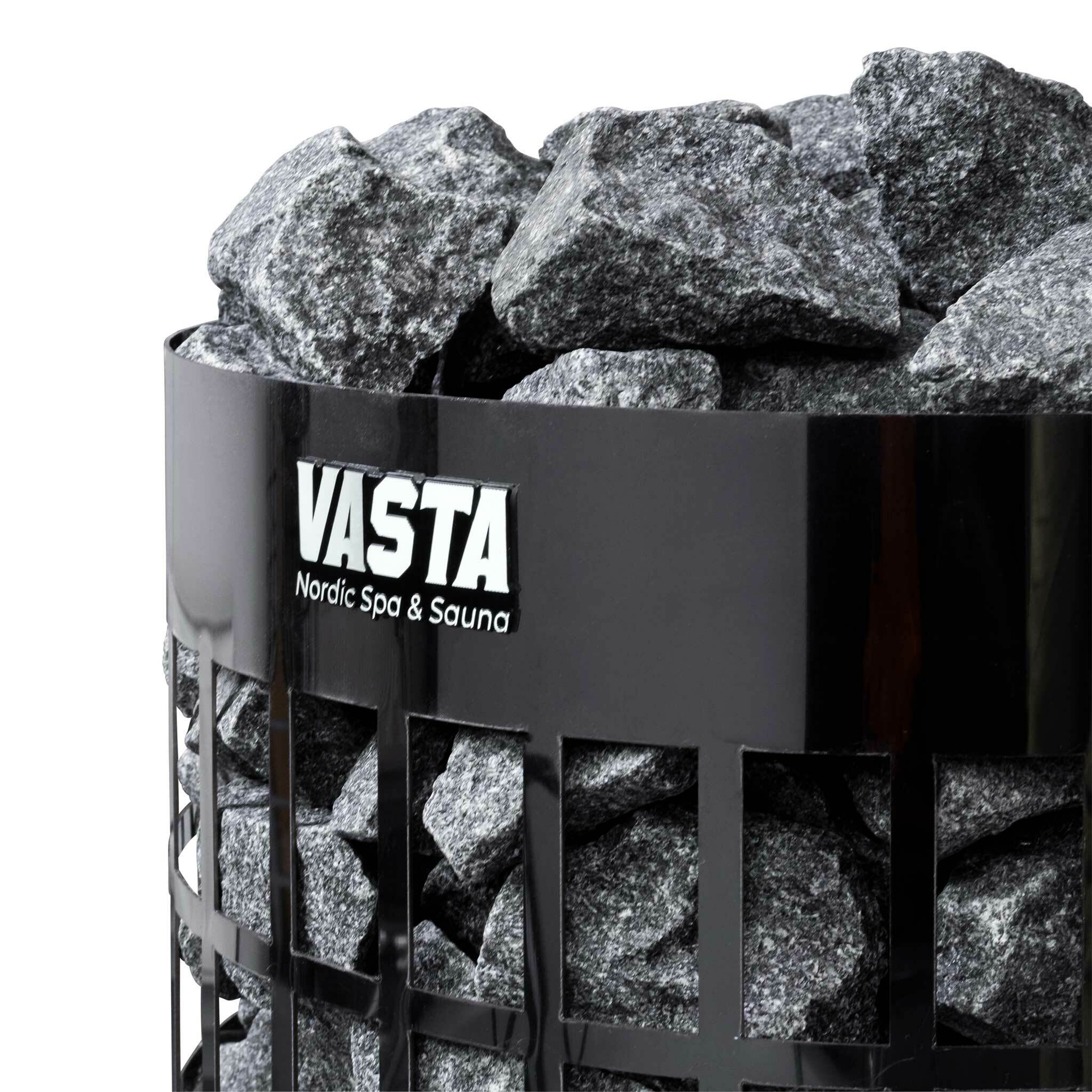 Vasta stufa elettrica per sauna Ignite 6kw, controllo separato, 5-8m3, acciaio nero