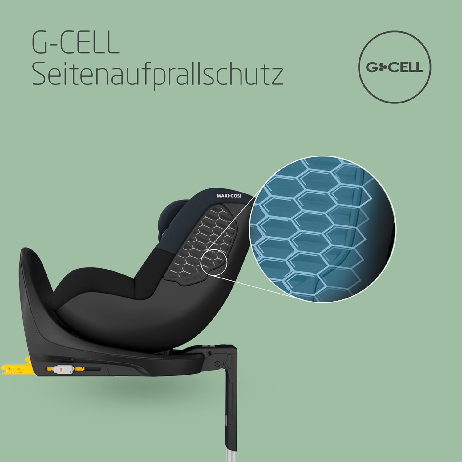 Maxi-Cosi Mica 360 S, Autositz 360 Grad drehbar, 3 Monate– 4 Jahre (61–105 cm), i-Size Baby Autositz, FlexiSpin Drehung, 5 Liegepositionen, G-CELL Schutz, Easy-in Gurthaken, Tonal Graphite