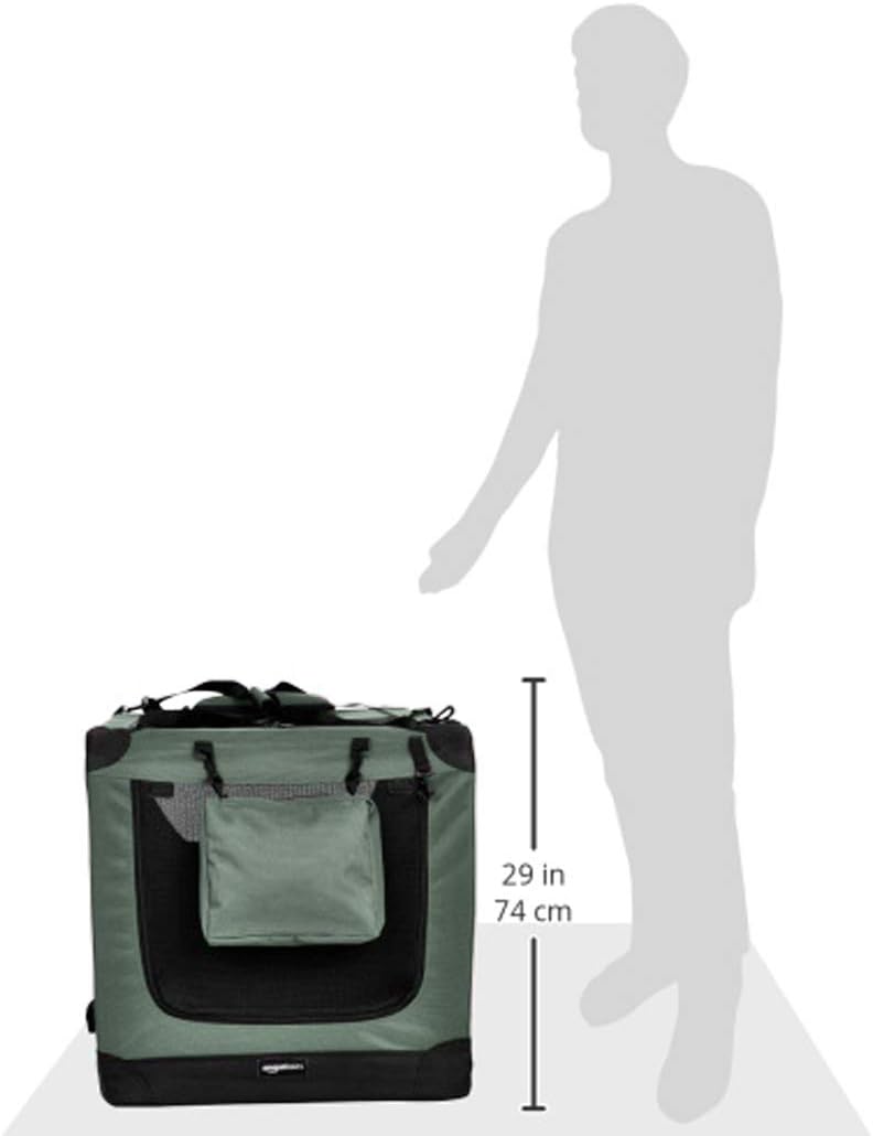 Amazon Basics – Morbida borsa pieghevole per animali domestici, 30 pollici/76,2 cm, grigia