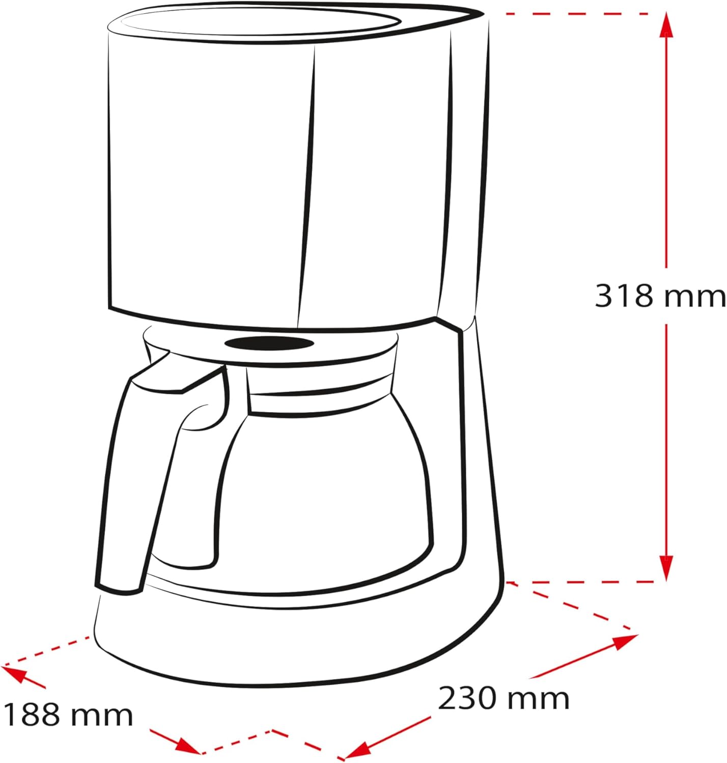 Melitta Enjoy - Macchina da caffè con filtro - con caraffa termica - sistema antigoccia - 8 tazze - bianco (1017-05)