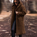Lozenda - Cappotto invernale lungo da donna in pelliccia peluche