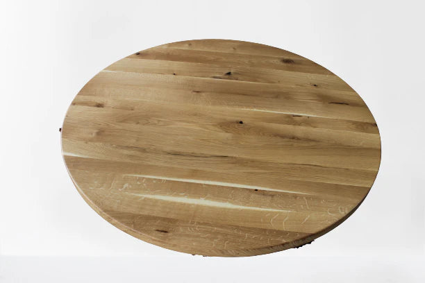 Serie UNA | Tavolo in legno massello rotondo - solo piano senza base - Rovere - diverse dimensioni e colori | Diametro: 100 - 160 cm