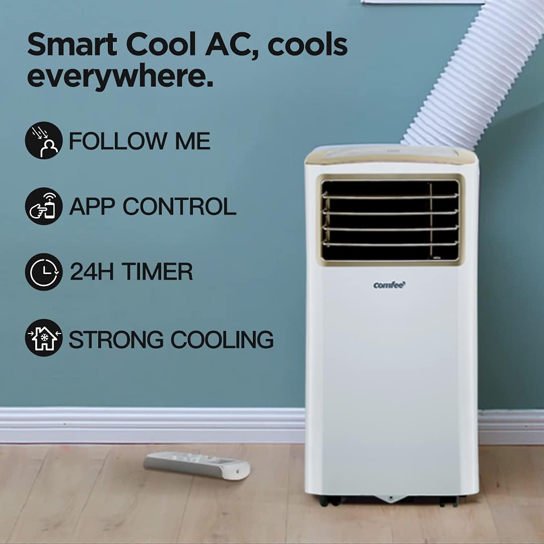 Comfee Condizionatore Portatile Easy Cool 2.0, 7000 BTU 2,0kW, Raffreddamento&Ventilazione&Deumidificazione, Adatto per Ambienti fino a 68m³(25㎡), Controllo tramite APP/Alexa/Google Home/IFTTT, Climatizzatore Portatile con Tubo di Scarico