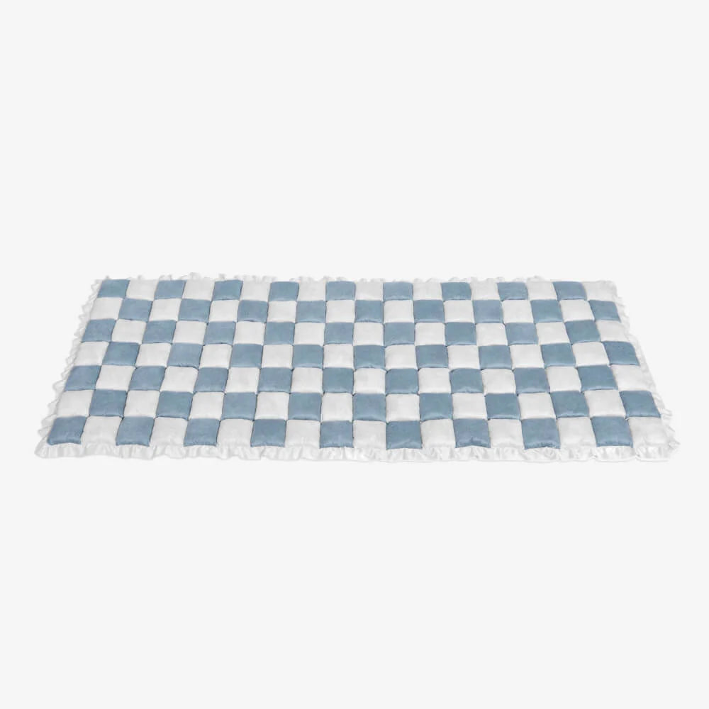 Flauschige Karierte Haustiermatte in Creme - Grozügige Quadratische Form