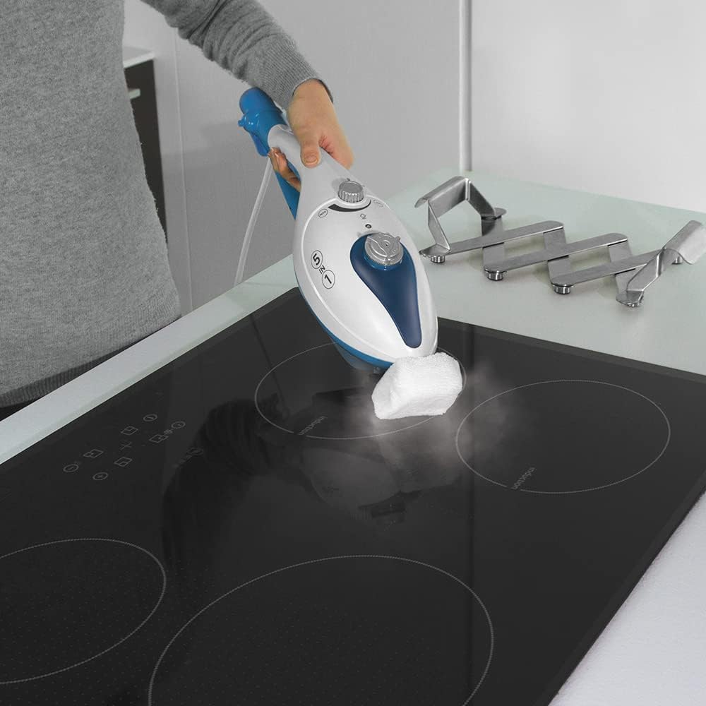 Polti PTEU0292 Vaporetto SV240 Scopa a vapore con pulitore a vapore integrato, uccide ed elimina il 99,9%* di virus, germi e batteri, Bianco/Verde