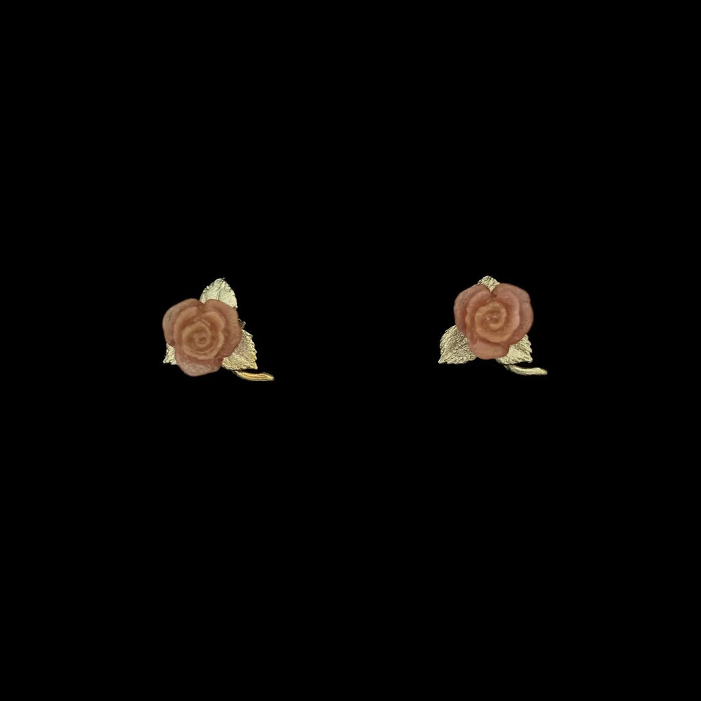 Rote Rose Ohrstecker - Zierlich